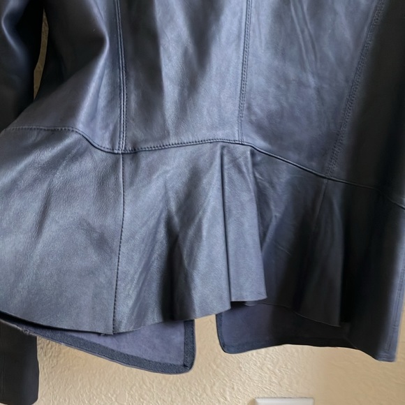 Bod Christensen Drape Collar Peplum Style Leather Jacket (Size 6) NWT - Picture 11 of 16